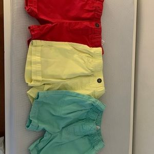 3 pairs of toddler boy shorts, 12 -18 mos